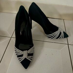 Vince Camuto Black Heels with Silver Embellishments - Never been used